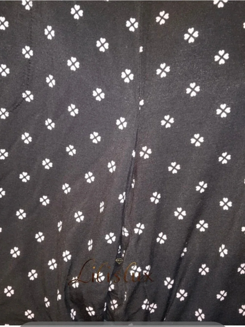 Heart Clover Print Jersey Knit Cropped Coordinating Pajama Set